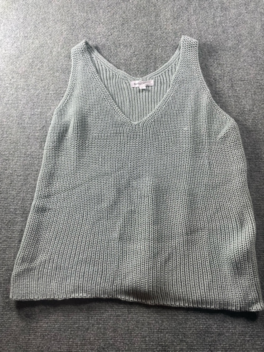 Newbury Kustom Light Green Knit V-Neck Tank